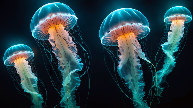glowing jellyfish underwater creature