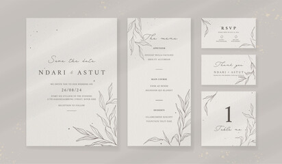 Abstract watercolor wedding invitation template. set of wedding stationery. luxury card and poster background.