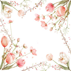 elegant background spring flower invitation card in watercolor