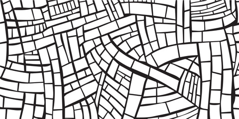 cobblestone pattern design, textured pavement illustration, vector illustration silhouette laser cutting black and white shape - obrazy, fototapety, plakaty