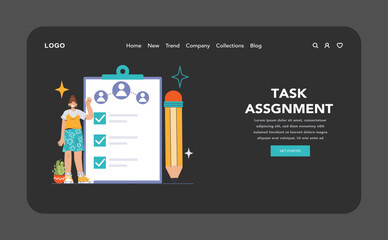 Task Assignment concept. Flat vector illustration