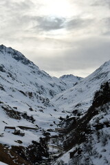 Andermatt in Autumn with snow Swiss swizerland alps