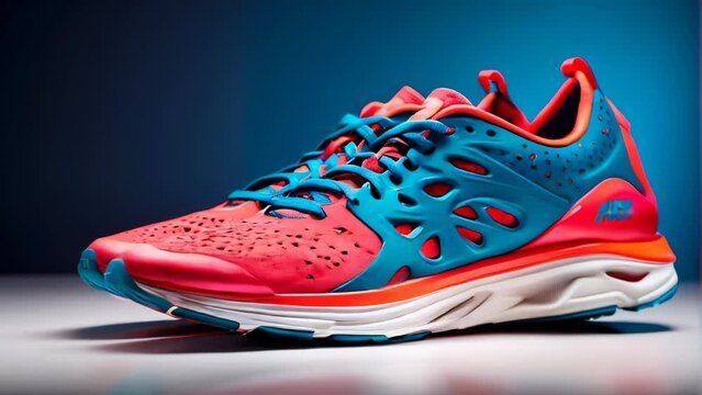 Vibrant running shoes on a gradient backdrop