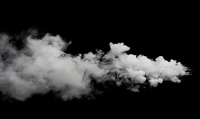 White smoke billowing out of a dark black background, Generative AI 