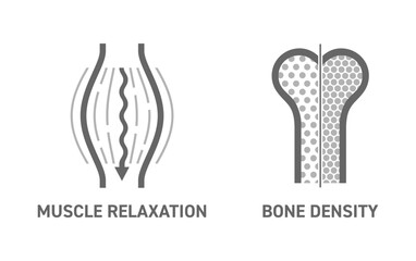 Magnesium icons - Muscle Relaxation, Bone Density