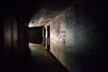 Fototapeta na wymiar Underground bunker near the bluff at Fort Ebey State Park in Washington State
