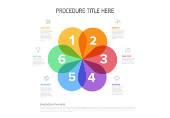 Colorful Infographic Template with Six Rainbow Petal Design