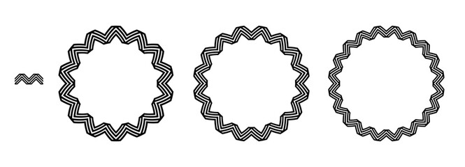 Greek frame, Circle Frame, Decorative border, vintage ornaments with seamless pattern vector illustration	