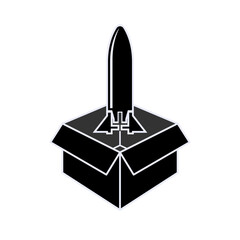 Obraz premium Launch Product Icon. Release New Commodity, Innovative Output Symbol for Design Elements, Websites, Presentation and Application - Vector. 