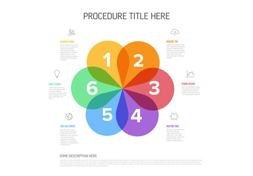 Colorful Infographic Template with Six Rainbow Petal Design