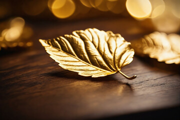 Shiny yellow gold leaf