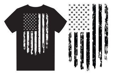 USA Vintage Flag T Shirt Design