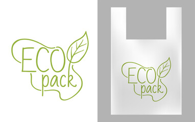 Eco Pack logo - Calligraphic floral style