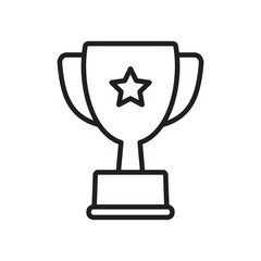 Trophy line icon. Trophy cup, winner cup, victory cup vector icon. Reward symbol sign for web and mobile.