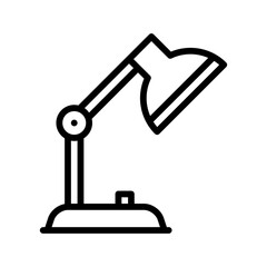 Desk lamp icon vector. Lamp illustrator sign. Light symbol or logo.