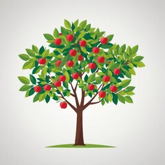 illustration of tree with leaves and apples