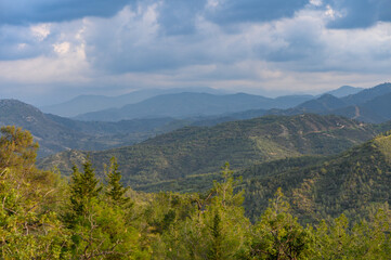 Troodos mountains Cyprus, aerial drone photo, picturesque place for hiking and cycling. natural beauty, 2