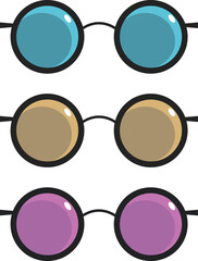 set of glasses bubble labels