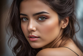 Obraz premium A Portrait Of Breathtakingly Gorgeous, Exotic, Beautiful Woman. 