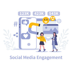 Customer Interaction in marketing concept. Flat vector illustration