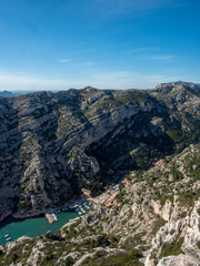 The Calanques National Park, near Marseille in the south of France. Magnificent landscapes, calanques with turquoise waters, a heaven place for summer
