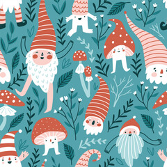 animal, art, baby, background, blue, botanical, cap, cartoon, christmas, cute, decoration, design, druids, endless, fabric, fairy tales, floral, flower, fly agaric, forest, gnome, good, graphic, hand-