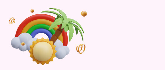 Concept of paradise holiday in tropical country. Happy weekend, bright vacation