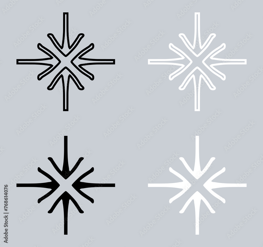 Poster set of inward arrow icon. four arrows icon sign symbol in trendy flat style. arrow pointing center v