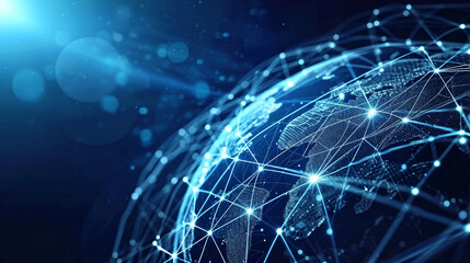 Global world network and telecommunication. Generative Ai