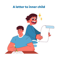 Reflective writing concept. Vector illustration