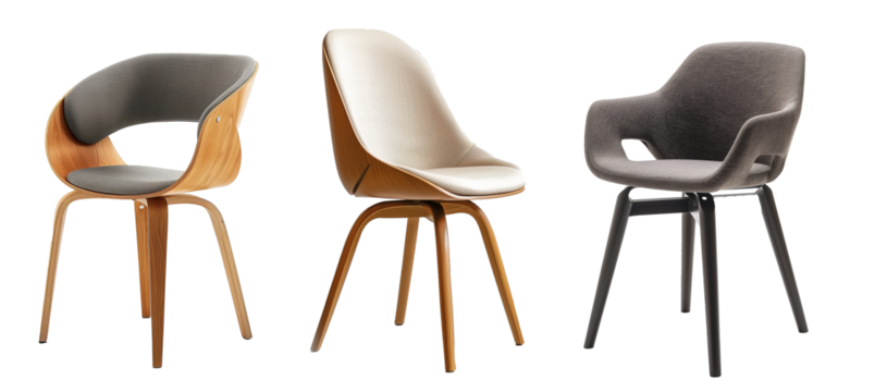set of chairs on transparent background