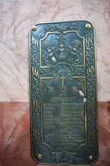Commemorative plaque in Latin in the church in the city of Zhovkva.             