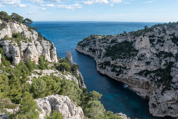 The Calanques National Park, near Marseille in the south of France. Magnificent landscapes, calanques with turquoise waters, a heaven place for summer