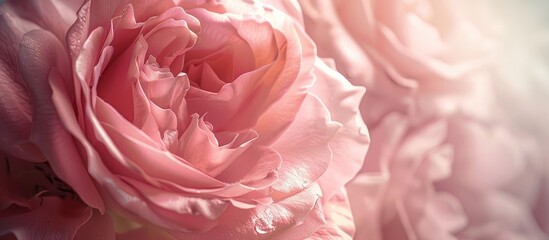 Close-up view of a pink rose flower in full bloom against a white backdrop. The delicate petals of the rose are vividly pink, showcasing the beauty of summertime flora.