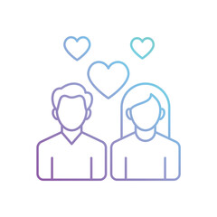 Gradient Color  Romantic Couple vector icon