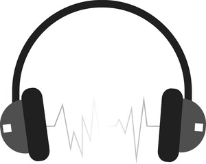 headphones with microphone music icon