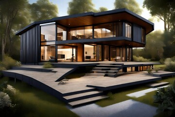 Modular homes exterior designs of modern architecture 