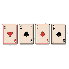 Hand Drawn Set Of Playing Card Vector Design.