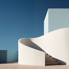 Curved Architecture Against Blue Sky