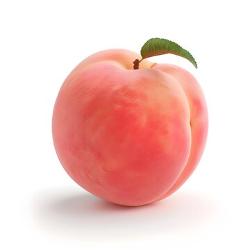 Radiant Peach on White A Vivid and Pristine Portrayal of Freshness and Quality