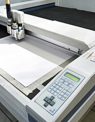 Printer, machine and paper factory at warehouse with manufacturing distribution, ink jet or press. Technology, automated and supplier tools for production process as equipment, business or publishing