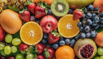Naklejka na ściany i meble 色鮮やかな果実の宝石箱 - ビタミン豊富な健康的な生活
