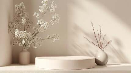 minimalist blank podium design clean and stylish pattern background