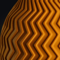 3D Printed Vase with Geometric Zig Zag Texture