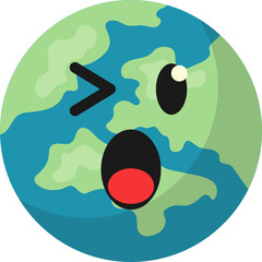 Cute Earth Emoticon Illustration