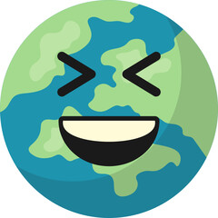 Cute Earth Emoticon Illustration