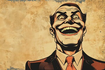Creepy Smiling Businessman - obrazy, fototapety, plakaty
