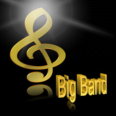 "Big Band" - Wort, Schriftzug bzw. Text als 3D Illustration, 3D Rendering, Computergrafik