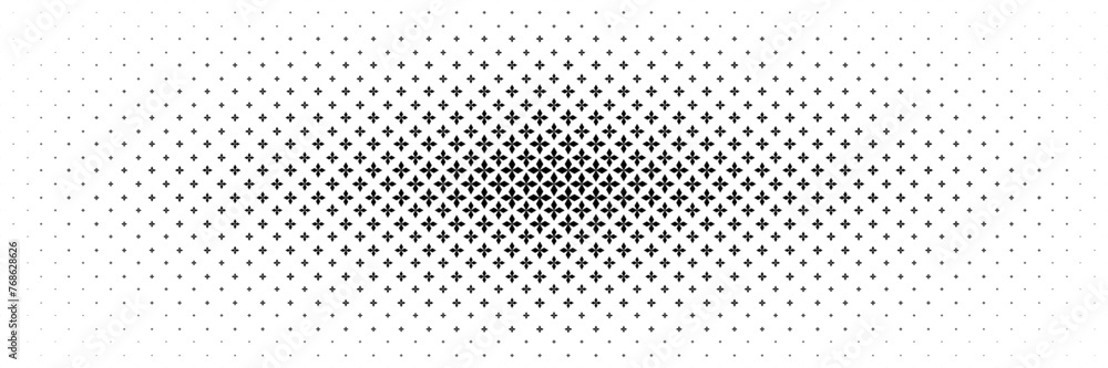 Poster horizontal halftone from center of four diamond shapes design for pattern and background.
