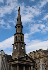 Fototapeta na wymiar St andrew and st george west church spire against sky